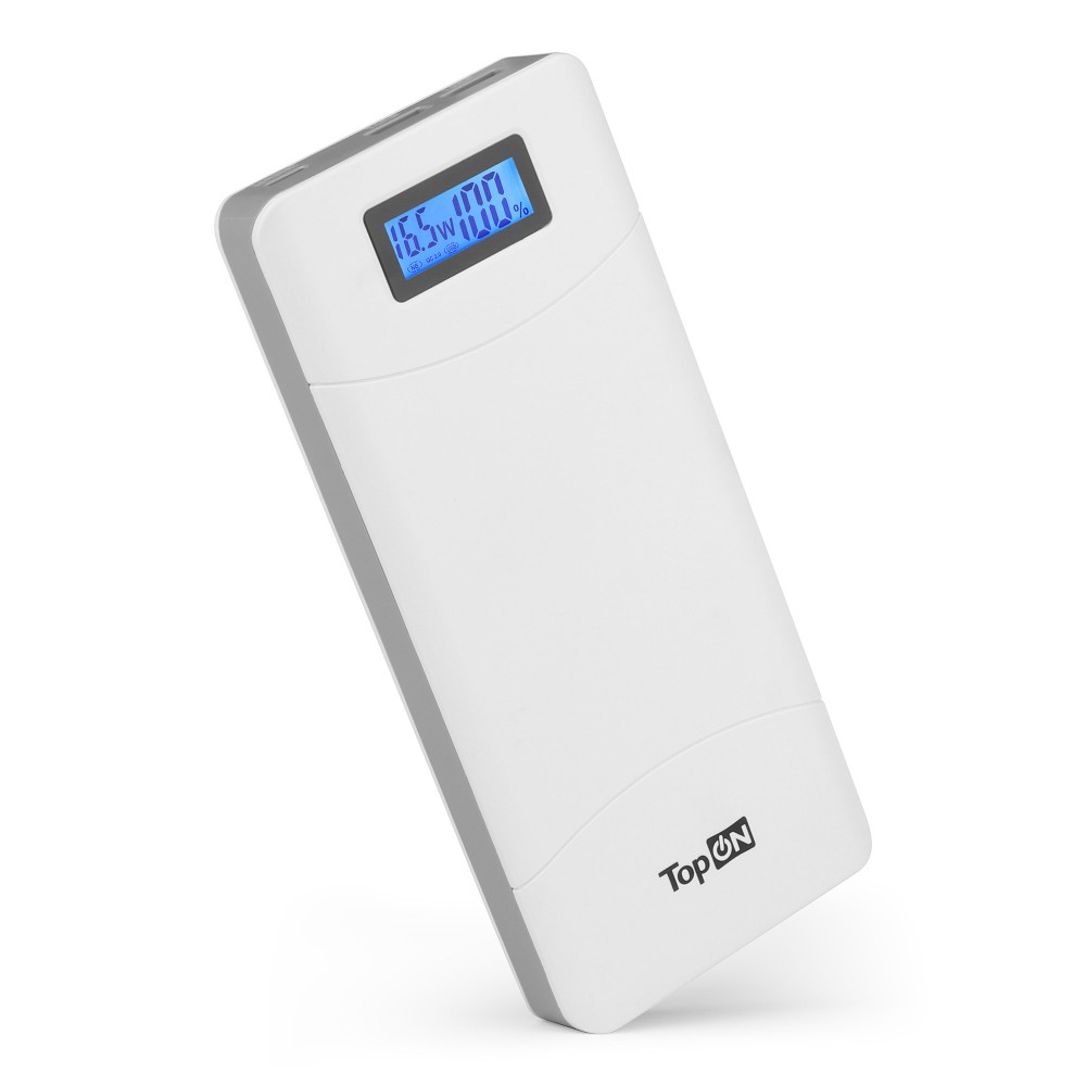 Купить оптом Внешний аккумулятор TopON TOP-T80 18000mAh QC3.0, QC2.0, Power Delivery. USB Type-C и 2 USB-порта. Белый