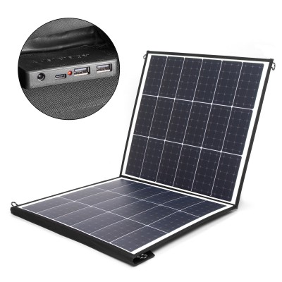 Солнечная батарея TOP-SOLAR-100 100W 18V DC, Type-C PD 60W, 2 USB, влагозащищенная, складная