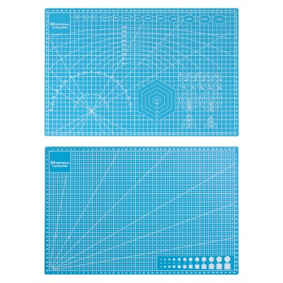 Коврик для макетирования и резки 45x30см A3 двусторонний с разметкой. ПВХ с самовосстанавливающимся покрытием. Цвет синий